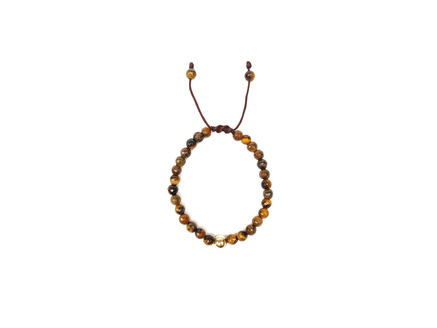 Juego De Pulseras De Ojo De Tigre Con Esfera De Oro Para Parejas