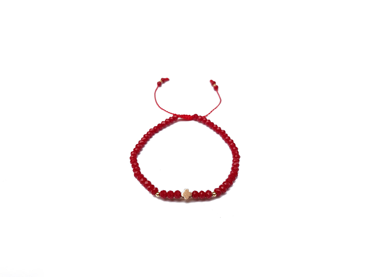 Pulsera Roja De Protección De Cristal Con Cruz De Hematita
