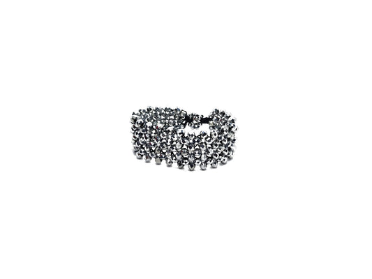Brazalete De Cristal Plateado