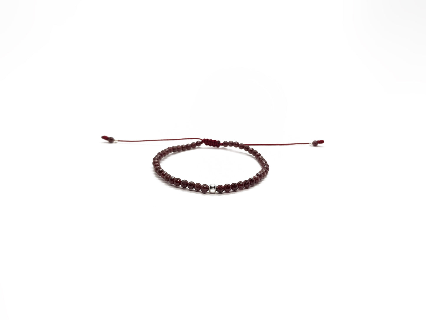 Pulsera De Ónix Con Esfera De Plata