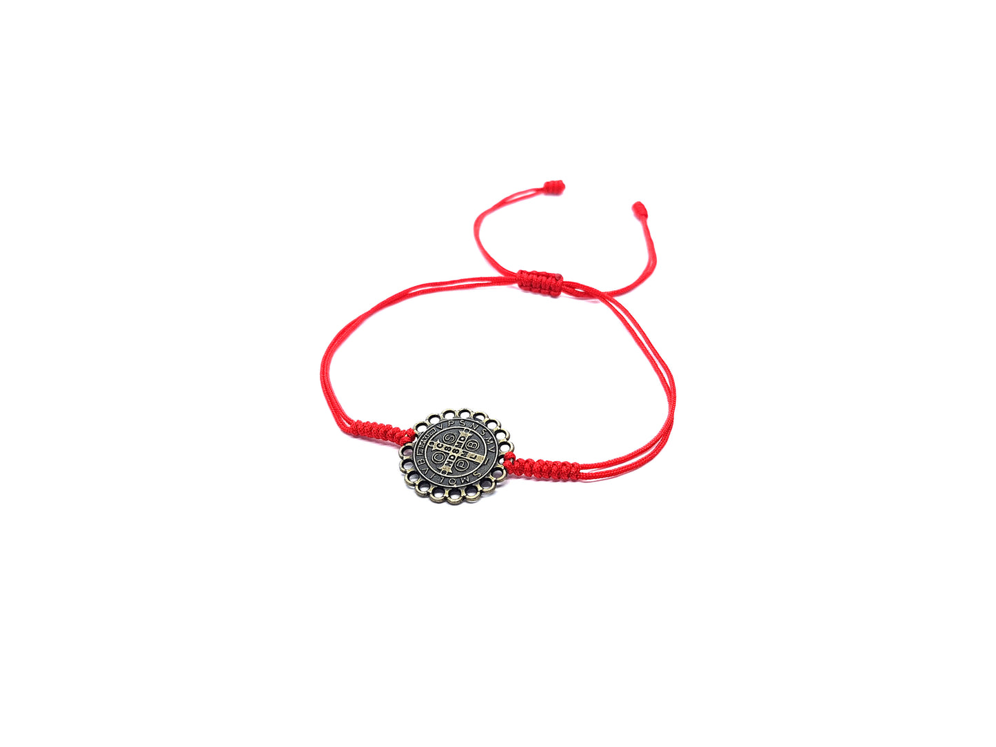 Pulsera Roja De Protección Con Medalla De San Benito