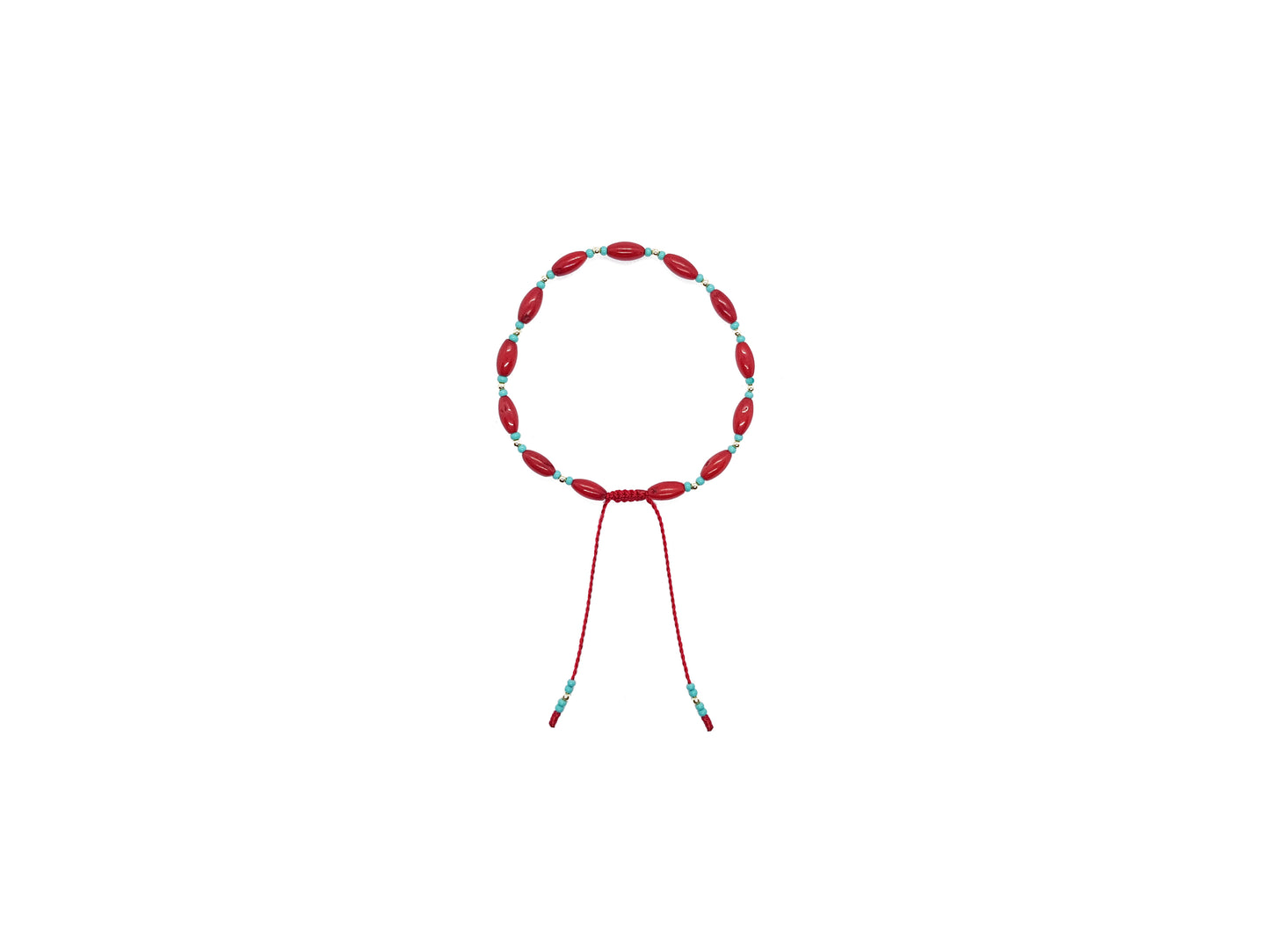 Pulsera Roja De Protección Con Coral Y Oro