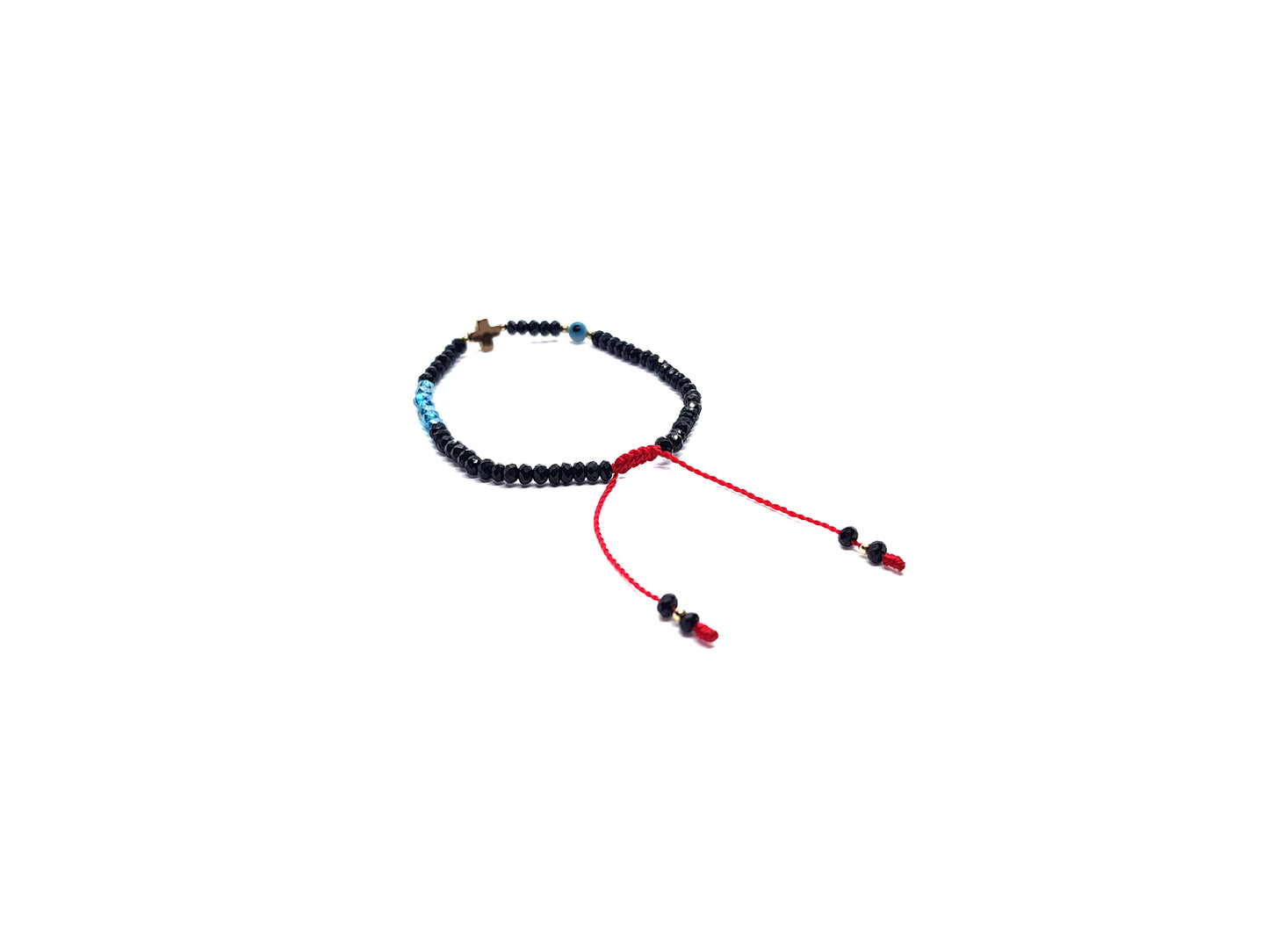 Pulsera De Protección De Cristal Con Cruz De Hematita Y Ojo Turco