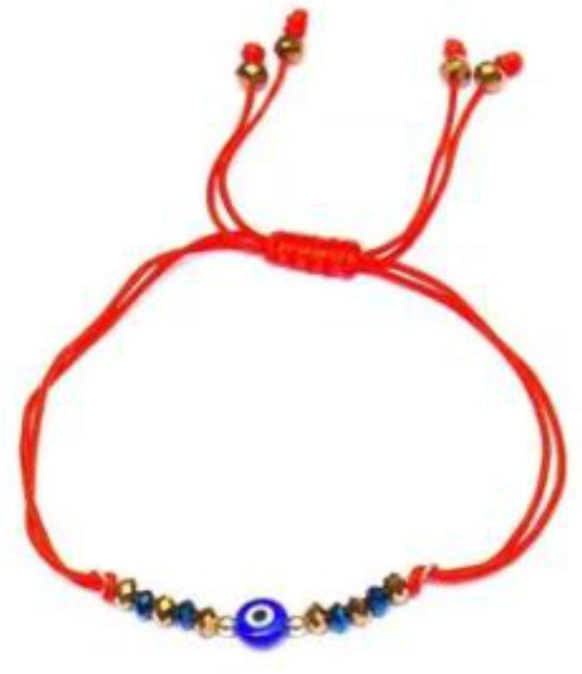 Pulsera Roja De Protección Con Ojo Turco Y Cristales
