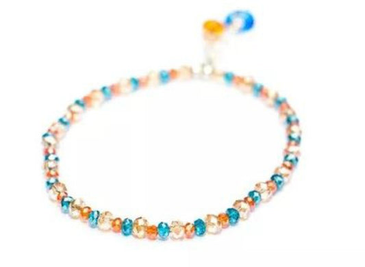 Pulsera De Cristales Con Dije De Ojo Turco