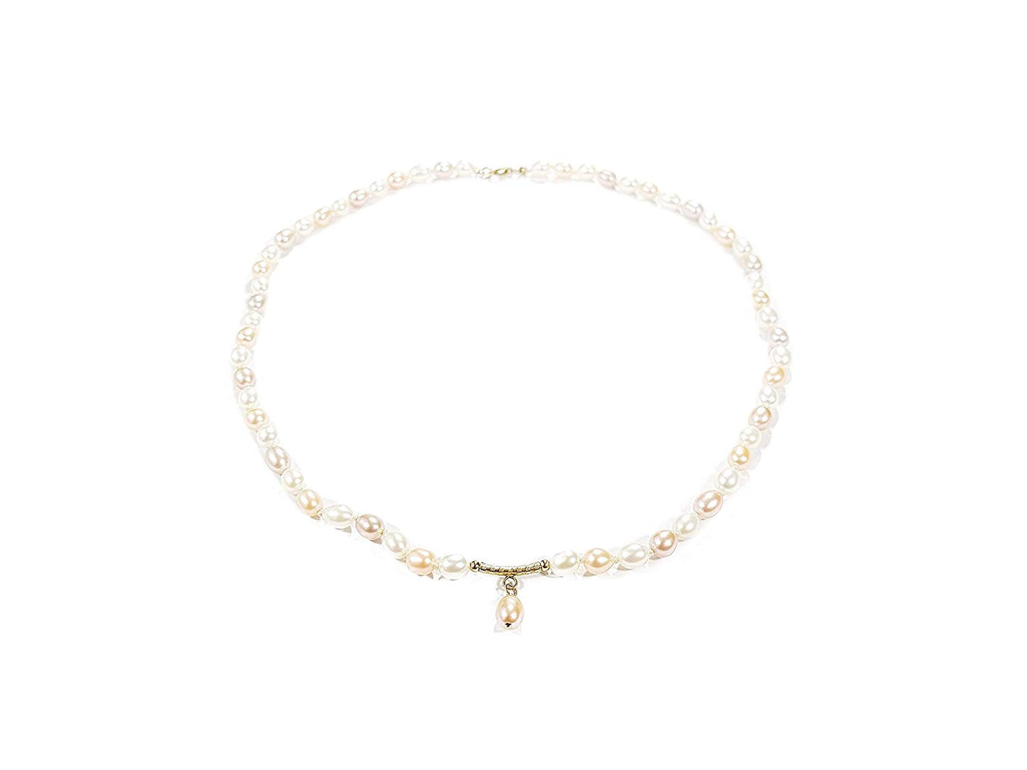 Collar de Perlas Naturales y dije en "Y"
