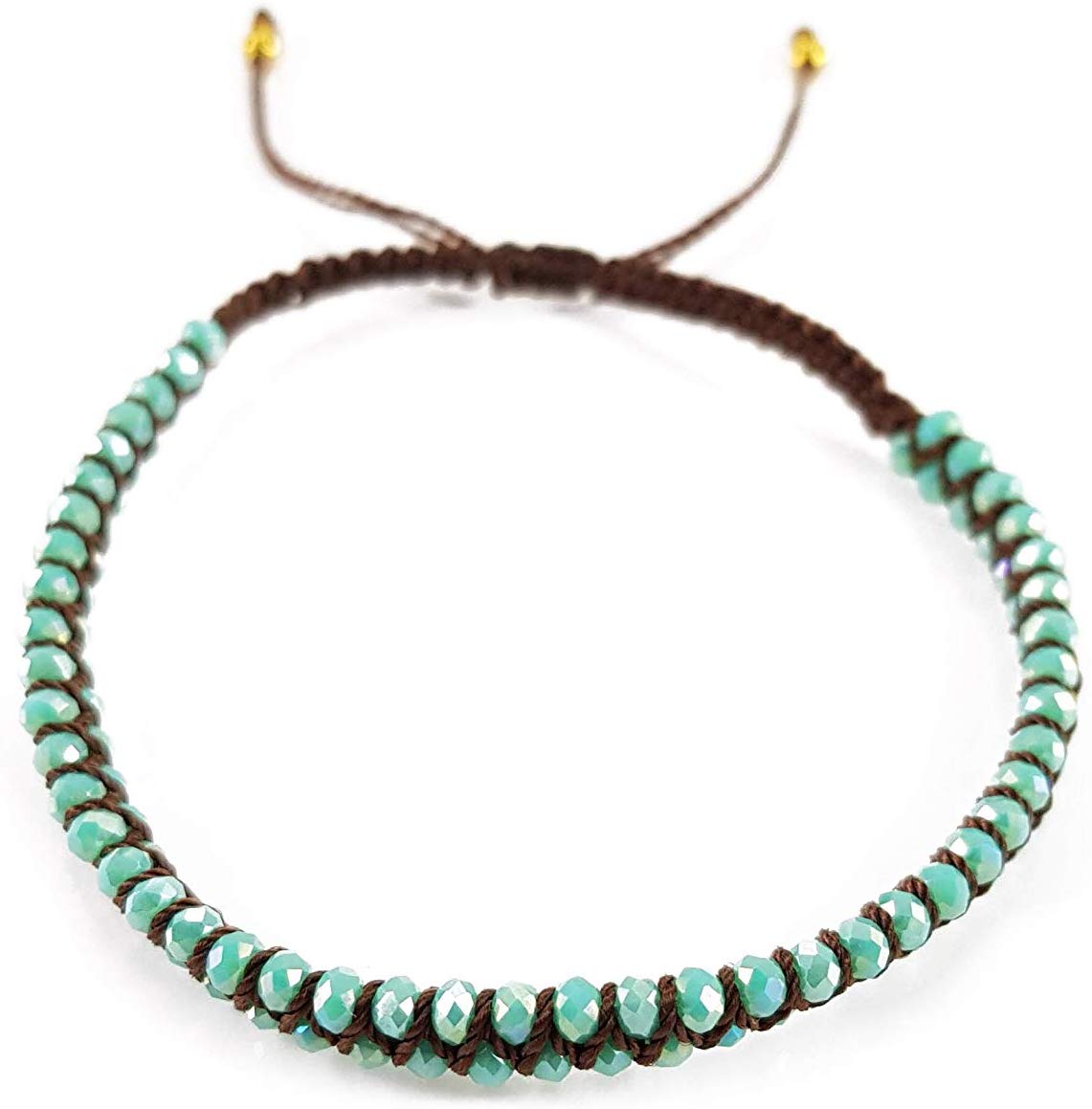 Pulsera Turquesa Con Cristales Entrelazados