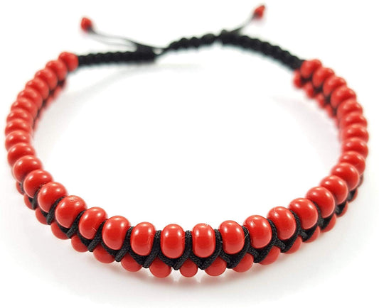 Pulsera Roja de Cristal Rojo Entrelazado
