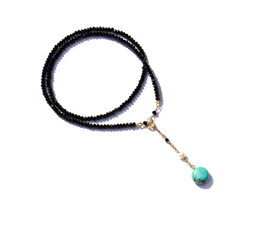 Collar Gargantilla de Cristales Perla y Turquesa