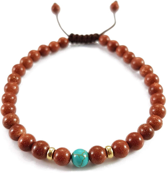Pulsera Piedra Natural Aventurina y Turquesa
