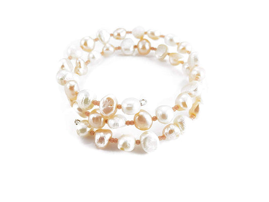Pulsera para Mujer Perla Natural de Varias Vueltas Moderna y Elegante