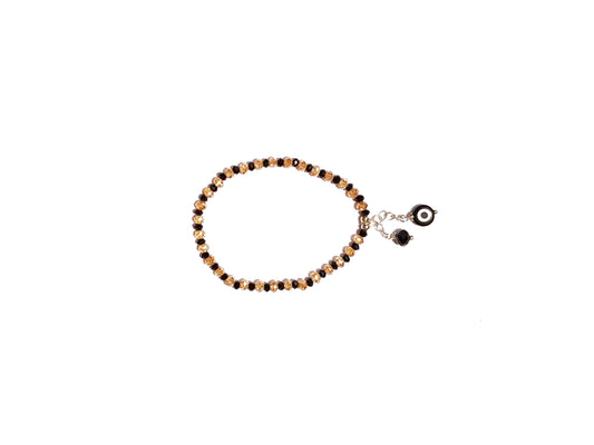 Pulsera cristales bicolor negro-golden