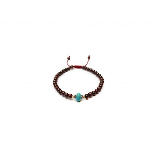 Pulsera caballero con granate y hematita