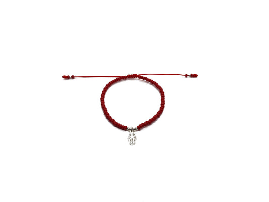 Pulsera Roja De Protección Con Mano De Fátima De Plata