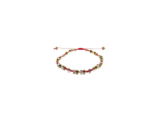 Pulsera De Protección De Cristales Con Oro Y Nudos Franciscanos