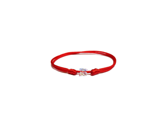 Pulsera Roja De Protección Con Mariposa De Cristal Austriaco