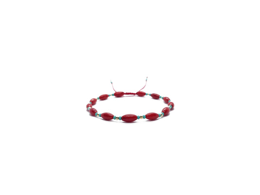 Pulsera Roja De Protección Con Coral Y Oro