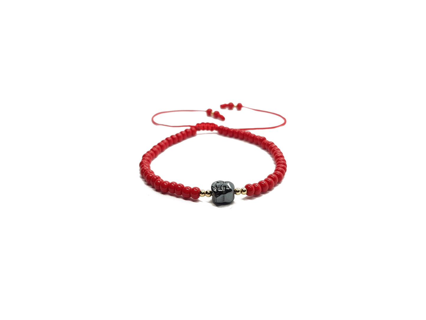 Pulsera Roja De Protección Con Buda De Hematita