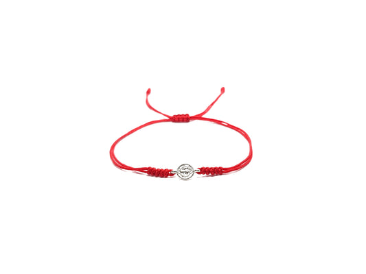 Pulsera Roja De Protección Con Medalla De San Benito De Plata 925