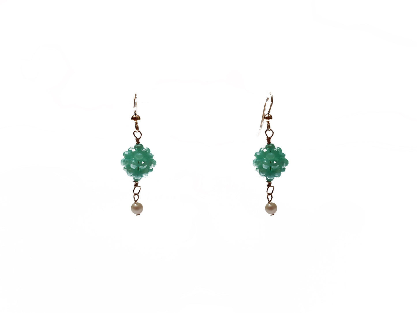 Arete carambola de cristal aqua