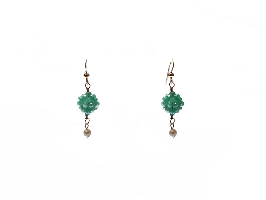 Arete carambola de cristal aqua