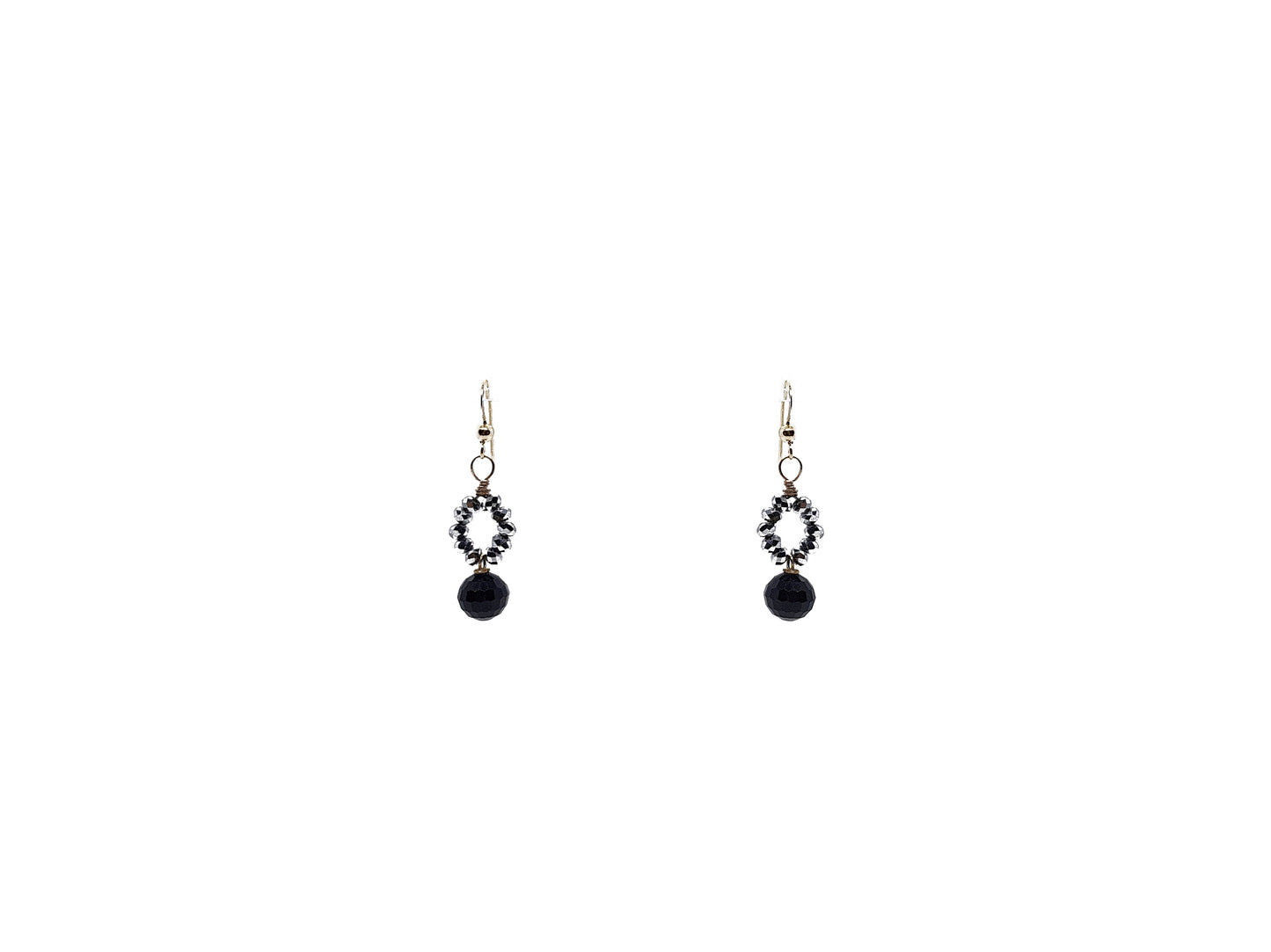 Aretes esfera cristal 8 mm y círculo de cristales plateados