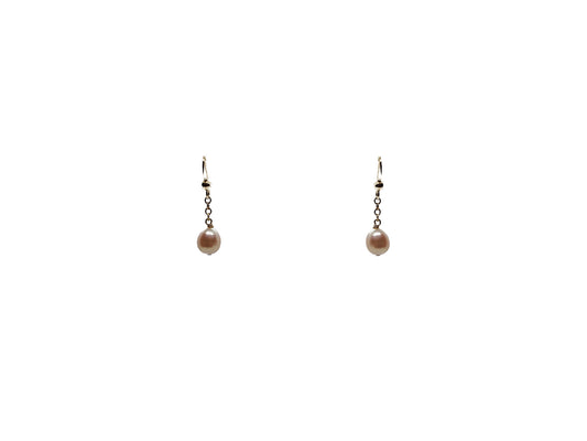 Aretes de perla natural salmón
