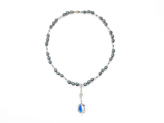 Collar de Perla Natural y Cristal Swarovski