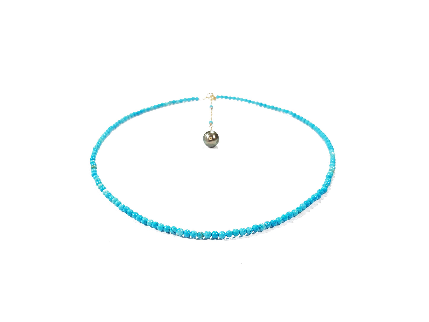 Gargantilla de turquesa con perla colgante