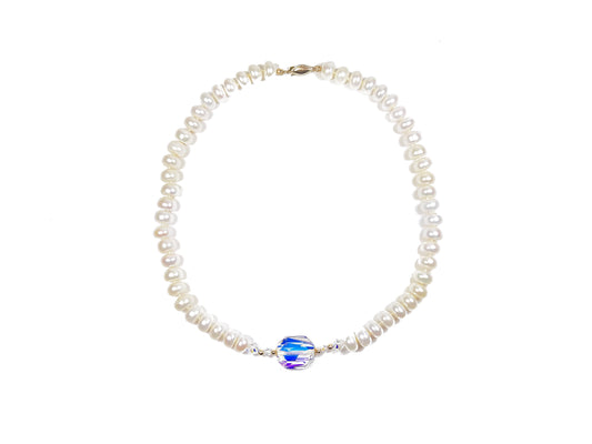 Gargantilla de perlas con cristal austriaco